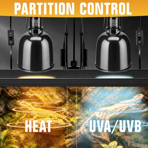 Happy Herps 5.5" Deep Dome for Reptile Light/Heat Lamp/UVB Light,1-Pack | Independent switch, E26 ceramic socket, aluminum reflector, fully assembled, fits glass terrariums, 160W max - size: 5.5IN