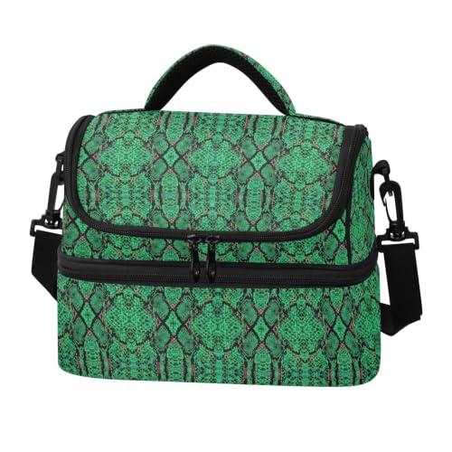 Emelivor Snake Insulated Lunch Bag Container Tote for Men | 8L Double Deck,Large Lunch Box with Shoulder Strap,Thermal Meal Prep Cooler,Suitable for School Work Picnic Office Travel