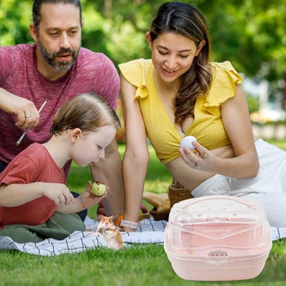Hamster Carrier Cage with Water Bottle,Portable Hamsters Travel Cage Plastic Guinea Pig Carrying Cases Small Animal Carry Cage for Dwarf Hamsters Chinchillas Hedgehog Mouse(Pink) - color: 【Pink】