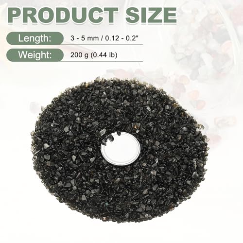 Crystal Chips Stone, 0.44 Lb Fluorite Gravel Rocks (Black Obsidian, 3-5 Mm) - color: Black, size: 3 - 5 mm