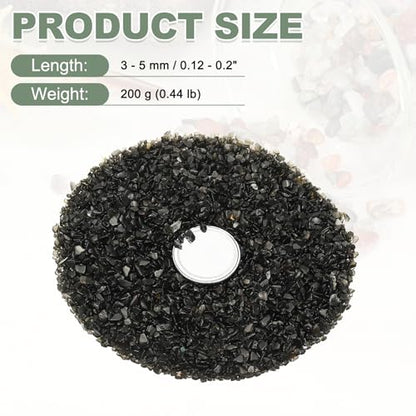 Crystal Chips Stone, 0.44 Lb Fluorite Gravel Rocks (Black Obsidian, 3-5 Mm) - color: Black, size: 3 - 5 mm