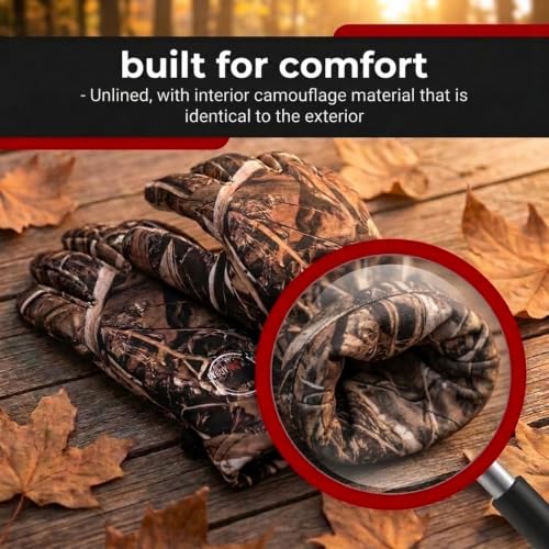 Men’s Camo Touchscreen Hunting Gloves – Lightweight, Thin, High-Performance Hunting Gear – L/XL
