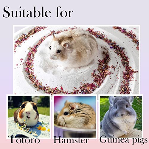 Hamster Bath Sand,5LB Dust Free Hamsters Bathing Sand Natural Petals Scented Desert Sand or Potty Litter Sand for Chinchilla Guinea Pigs Gerbil Mice Small Animals
