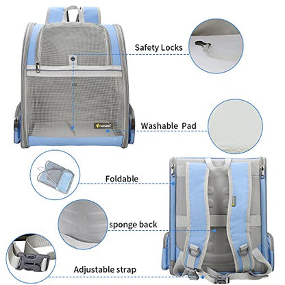 Texsens Innovative Traveler Bubble Backpack Pet Carriers for Cats and Dogs - color: Blue