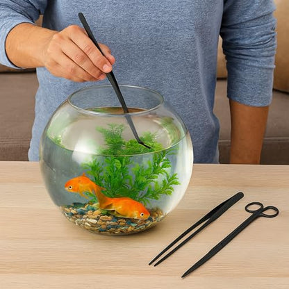 Mandala Crafts Stainless 15" Straight Curved Fish Tanks Aquarium Tweezers | 15 Inch Forceps, Rust Resistant Stainless Steel, Trimming Aquatic Plants, Bowls, Terrariums, Freshwater & Saltwater Aquascape - color: Stainless Steel Curved Straight Tweezers, si