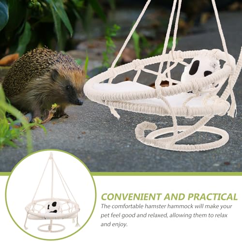 FRCOLOR Hamster Hammock Bed Hanging Small Animal Nest Cozy House for Guinea Pig Rat Reptile Cage Accessories 10X10 Inch Cotton Sleeping Swing