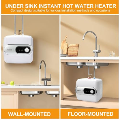 4 Gallon Water Heater Under Sink Instant Hot Water Heaters 1500W 110V 120V Mini Tank Water Heater with T&P Vavle 1/2" NPT for Kitchen,Bathroom,Camper,RV,Grey - color: Gray