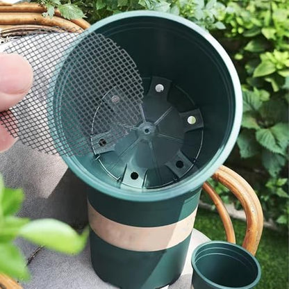 PINE & LINEN 100pcs Flower Pot Hole Mesh Pad, Round Drainage Mat Plant Potting Grid Mat, Prevent Soil Loss for Gardening/Gardeners(5cm/2inch) - size: 5cm/2inch