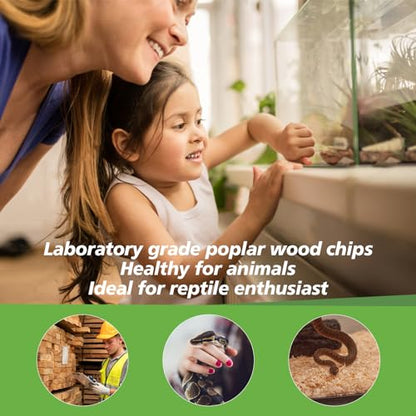 Sukh 14OZ Natural Aspen Shavings Reptile Bedding - Wood Shaving Pet Bedding | Soft Wood Shavings Terrarium & Tank Substrate Nest Material for Snake, Lizard, Tortoise, Small Animal, Rabbit, Chicken & Bird