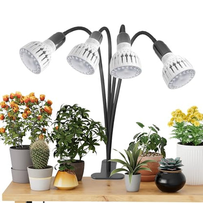 Grow Light,24W (160Watts Equiv) 5000K White Full Spectrum LED Growing Lamp Clip on Desk for Indoor Plants,Bulbs Replaceable & Non-dimmable (Black, 320W) - size: 320W