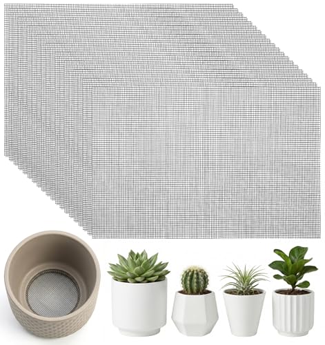 20Pcs Mesh for Plants, Garden Netting for Plants to Prevent Soil Leakage | Black, 11.8 x 7.8 In / 30 x 20 cm