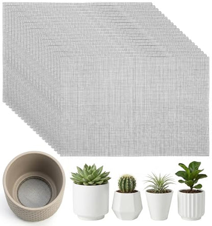 20Pcs Mesh for Plants, Garden Netting for Plants to Prevent Soil Leakage | Black, 11.8 x 7.8 In / 30 x 20 cm