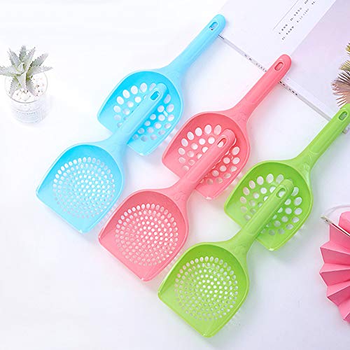 Baost 1Pc Plastic Cat Litter Scoop Pet Care Sand Waste Scooper Shovel Hollow Litter Scoop Shovel Deep Scoop Shovel Reptile Litter Cleaner Scoop for Sifting Kitty Cats Litter Big Hole#Random - size: Big Hole#Random