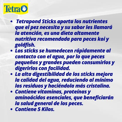 Tetra Pond Sticks Fish Food For Goldfish & Koi, 11 lbs | Healthy Daily Diet For All Pond Fish, Easy To Digest Floating Sticks Promote Clearer Water, Feed When Water Is +50 Degrees - size: 11 Pound (Pack of 1)