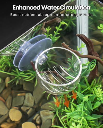 Pawfly 2 Pcs Aquarium Plant Holder, Fish Tank Plant Pot for Aquascape Decoration, Red Worm Fish Feeder, Aquarium Planter Cup with Suction Cup, Clear. - size: 2 Pack