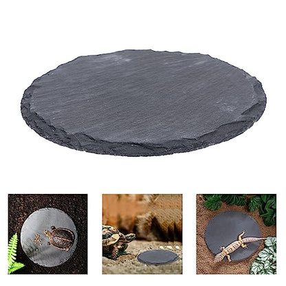 Reptile Basking Platform Rock Tortoise Habitat Slate Rock for Reptiles Food Dish Landscape Habitat Decor Accessories for Crested Gecko Lizard Bearded Dragon Turtle