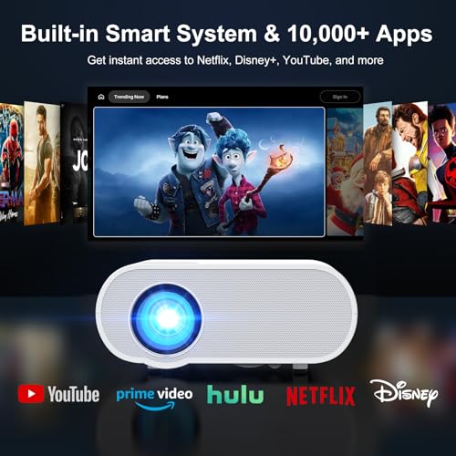 4K Projector with WiFi and Bluetooth, 1500 ANSI Google TV Projector | Google TV, 4K Supported Video projector, Built-in Apps/Speakers, Outdoor/Indoor, Home Presentation Projector for iOS/Android - style: Google system