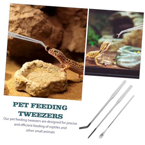 Mikikit 1 Set Ergonomic Reptile Feeding Tweezers Precision Feeding Tool for Geckos Lizards and Aquatic Pets for Terrarium and Aquarium Use