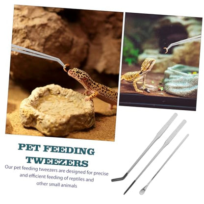 Mikikit 1 Set Ergonomic Reptile Feeding Tweezers Precision Feeding Tool for Geckos Lizards and Aquatic Pets for Terrarium and Aquarium Use