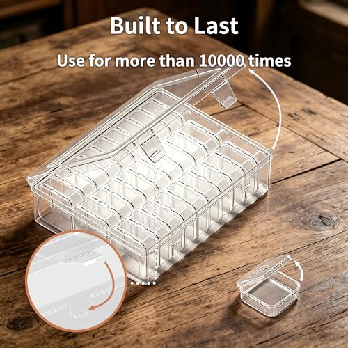 Bead Organizer Box, 31 Pcs Clear Plastic Storage Containers with Hinged Lids Mini Boxes for Jewelry Making, Crafts, DIY, Seed, Small Parts - size: 31 Compartments