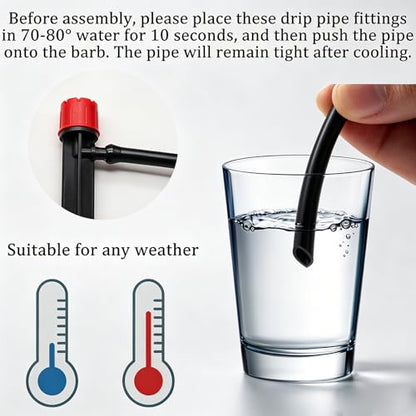 100FT 1/4" Drip Irrigation System Kit, Automatic Watering System, DIY Automatic Irrigation Equipment Set for Greenhouse, Garden, Yard, Lawn - size: 371PCS- 100FT Irrigation Kit