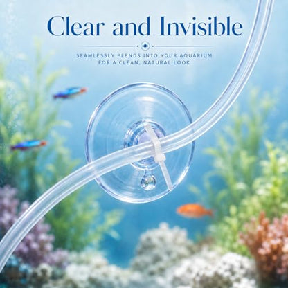 JJUNW 40 Pcs Aquarium Suction Cups, Fish Tank Suction Cups with Zip Ties | Adjustable Cables Set Fish Tank Tools for Holding Airline Tubing Decorations Shrimp Nests and Reptile Hammocks