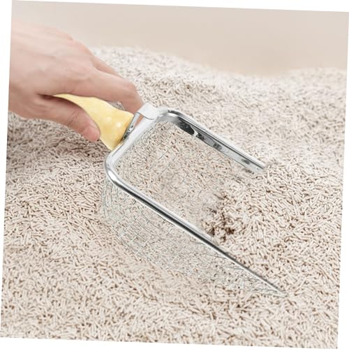 GANAZONO Stainless Steel Cat Litter Scoop Handle Lightweight Design for Easy Cleanup of Cat and Reptile Waste Fine Mesh for Efficient Sifting for Litter Boxes and Reptile Containers