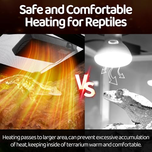Reptile Heating Panel Temperature Adjustable Reptile Heat Panel for Terrariums, Energy Efficient & Non-Light Heater for Reptiles, Snakes, Crested Gecko,Turtles,Leoparaand Amphibians