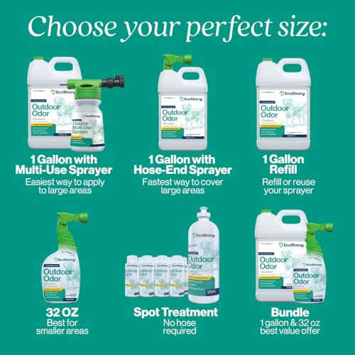 Eco Strong Outdoor Odor Eliminator Outside Dog Urine Enzyme Cleaner Powerful Pet, Cat, Animal Scent Deodorizer | Professional Strength for Yard, Turf, Kennels, Patios, Decks (128 OZ) - style: 128 OZ