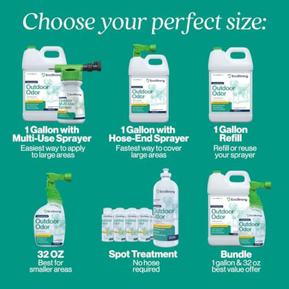 Eco Strong Outdoor Odor Eliminator Outside Dog Urine Enzyme Cleaner Powerful Pet, Cat, Animal Scent Deodorizer | Professional Strength for Yard, Turf, Kennels, Patios, Decks (128 OZ) - style: 128 OZ