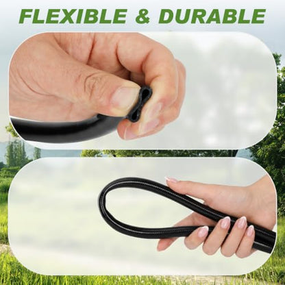 1/2 Inch Drip Irrigation Tubing, 50FT Main Line Hose Tube, Flexible PVC Irrigation Hose for Raised Beds, Greenhouse, Vegetable Gardens and Yard Watering System（Black) - size: 50 FT 1/2" Main Tubing
