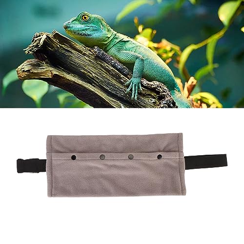 Soft Reptile Sling Carrier with Adjustable Strap, Warm Bearded Dragon Pouch for Lizard, Leopard Gecko, Hamster, Small Animals - color: Grey