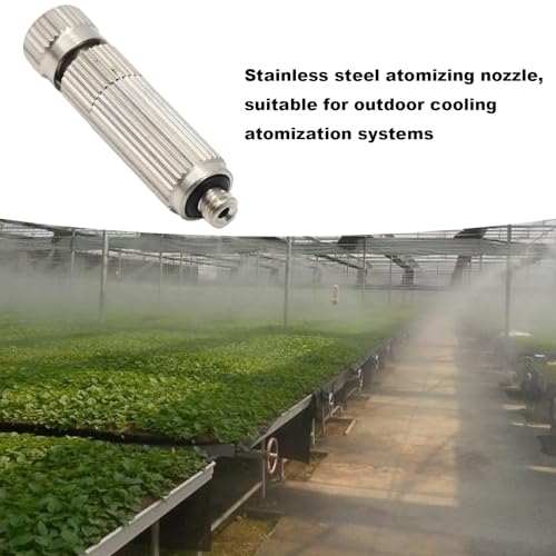 10 Pcs High Pressure Misting Nozzles Stainless Steel for Outdoor Cooling Misting System, High Pressure Anti Drip Cleanable, 3/16" Thread (0.8mm) - size: 0.8mm