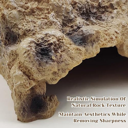 Hamiledyi Reptile Simulation Rock Cave Hideouts Reptile Hide Resin Leopard Gecko Hide Bearded Dragon Hideout Terrarium Decor for Turtles Snakes Gecko Hermit Crab Ball Pythons (S) - style: S : 5.51''×4.13''×3.15''