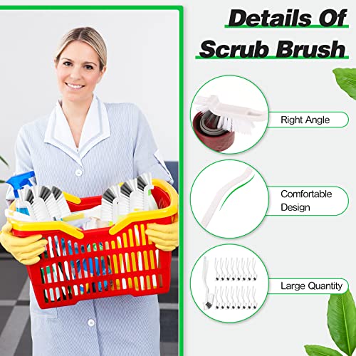 24 Pcs Kitchen Scrub Brush Bulk Sink Bathroom Edge Corner Cleaning Brush Right Angle Mini for Grout Household Dishwasher Tile Lines Window Track Deep Cleaning with Stiff Bristles