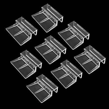 Aquarium Lid Clips, 12MM, 8 Pack | DIY Aquarium Lid Holder, Clear Acrylic, Fish Tank Support, Aquarium Glass Holder - size: 12MM