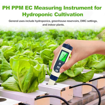 Pious PH Tester Digital, 5 in 1 PH Meter for Water/Salinity Meter/tds/ec/Thermometer, Pool Salt Tester with Constant Temperature Compensation, Suitable for Drinking Water Swimming Pools Aquariums