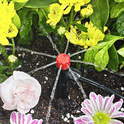 Drip Emitters for 1/4" Drip Irrigation Tubing 25 pcs Drip Irrigation Emitters with Lock Barbed 360 Degree Adjustable Water Flow Irrigation Sprinkler Heads for Garden Plants Flower - size: 25 Pcs Drip Emitters with Lock Barb