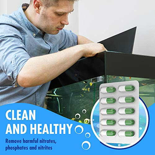 BESEDER Biocapsules Fish Tank Water Cleaner, Biostarter, 10-Capsule Pack Provides Up to 6 Months of Water Care for 20-25 Gallon Freshwater & Sea Aquariums, Helps Break Down Inanimate Organic Waste - size: FTWC