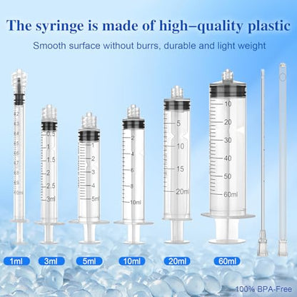 10 Pack 10ml Luer Lock Syringe - Syringes for Liquid with Soft Tube - Individually Pcakaged，Scientific Labs and Measuring, Refilling Inks - style: 10ml - 2.0mm Tube