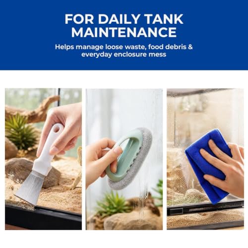 Bearded Dragon Tank Cleaning Kit with Brush Dustpan | Lizard Gecko Tank Cleaning Kit for Lizard Gecko Snake Turtle Frog Home Terrarium Enclosure