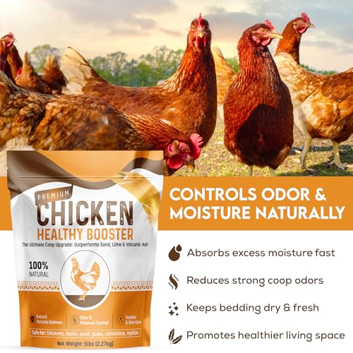 Chicken Dust Bath Sand Mix – Natural Poultry Dust for Feather & Skin Care | Diatomaceous Earth Blend | Coop Cleaner & Odor Control | Safe for Chickens, Ducks, Chinchillas-5 lbs - size: Chicken Bath Sand Mix