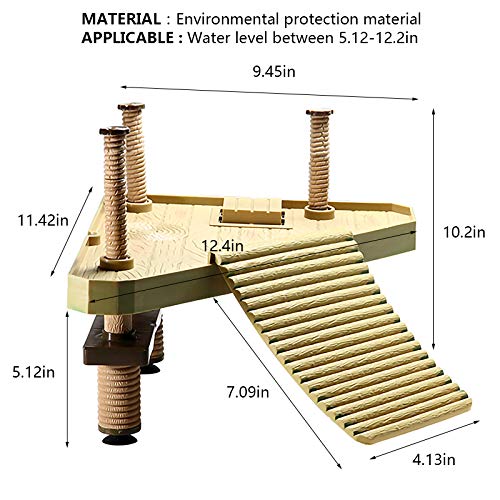 La La Pet® Floating Turtle Pier Basking Platform Reptile Ramp Decorative, Functional, and Naturally Inspired