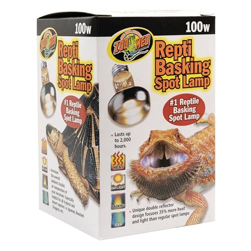 Zoo Med Repti Basking Spot Lamp Replacement Bulb 100 Watts Pack of 3 | 100W basking bulbs focus heat and UVA for diurnal reptiles