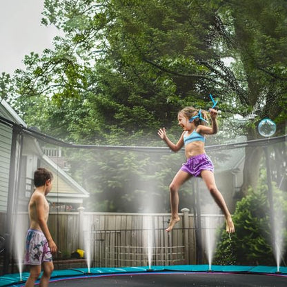 GOXAWEE Misting Cooling System, 26FT (8M) Mist Line, 7 Brass Mister Nozzles | 3/4" Brass Adapter, Outdoor Misters for Outside Patio Backyard Garden Greenhouse Deck Canopy Trampoline Porch Sprinkler Pool - size: 26 ft