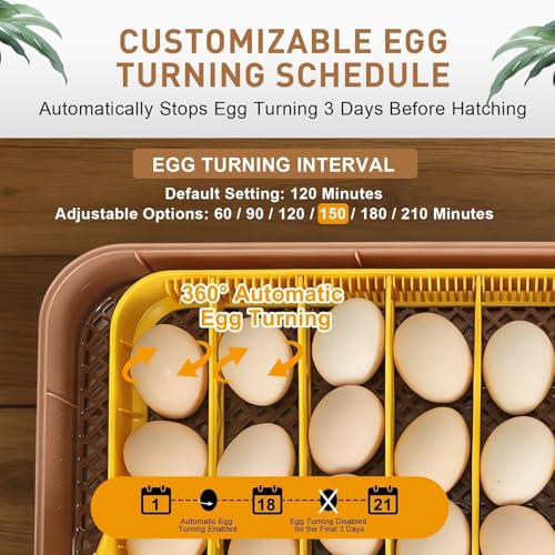 Nest IV - 56 Egg Incubator for Breeders, Fully Automated, Accurate Humidity & Temp Control, Flexible Spacing, Chick Separator, Custom Incubation Days, Auto Turning & Auto Stop, Easy Monitoring - size: 56 Egg [Brown]