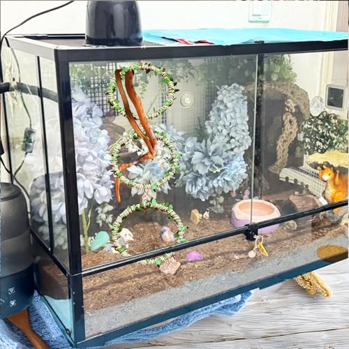 Snake Climbing Rings for Ball Python- Enclosure Accessories – Reptile Habitat Decor, Climbing Branches & Bedding for Ball Python, for Corn Snake Enhancement Ring Toys