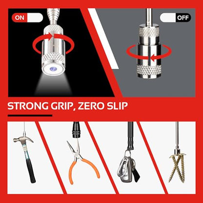 5PCS Magnetic Pickup Tool & Telescoping Inspection Mirror, Flashlight, Gifts for Men