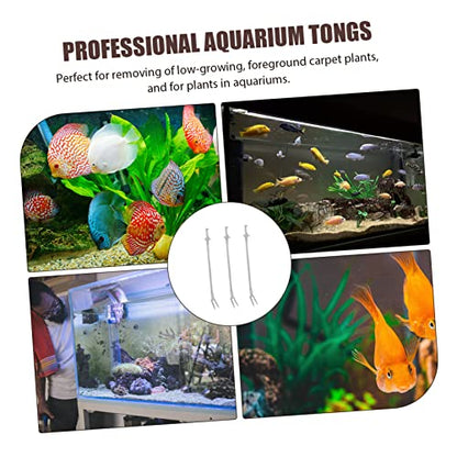 3Pcs Professional Aquarium Feeding Tongs Convenient Tweezers for Fish Feeding Aquascaping and Reptile Care Includes Straight and Curved Tips for Versatile Use