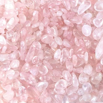 Rose Quartz Crystals, 1LB Pink Crushed Rose Quartz Chips Bulk | Assorted Succulent Rocks, Plant Gravels, Aquarium Fish Tank Gravel, Vase Filler - color: Pink